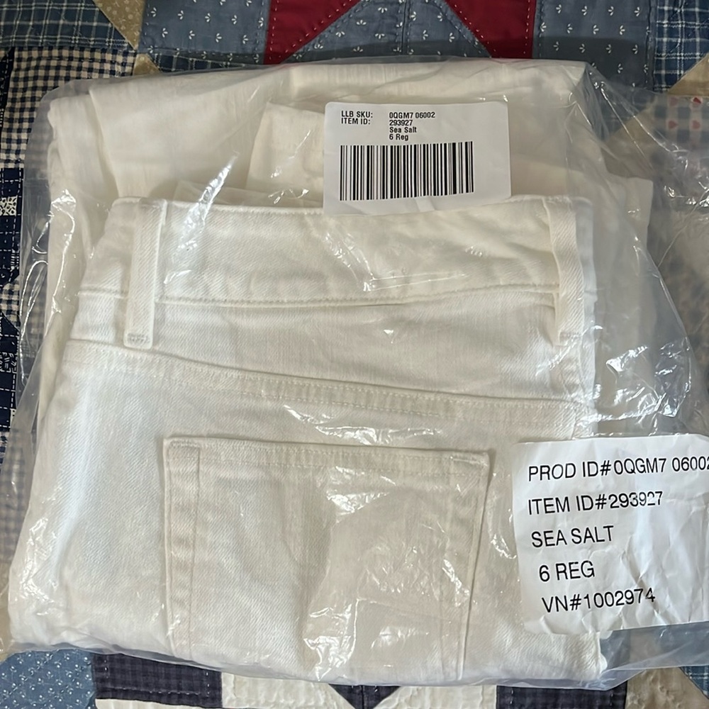 NWT LLBean Jeans in Sea Salt (ivory)